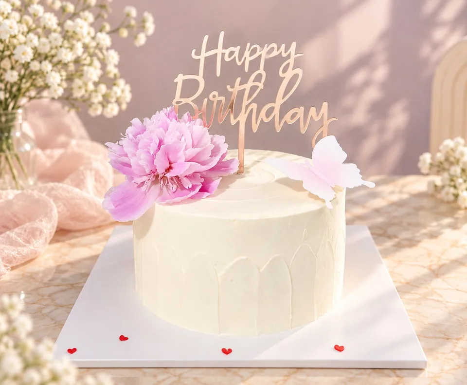 Bánh kem hoa mẫu đơn