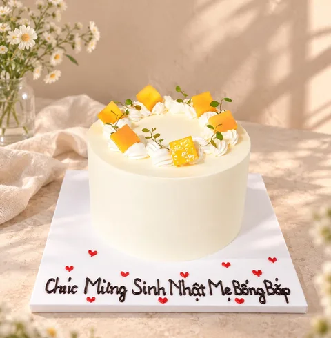 Bánh kem xoài vòng hoa