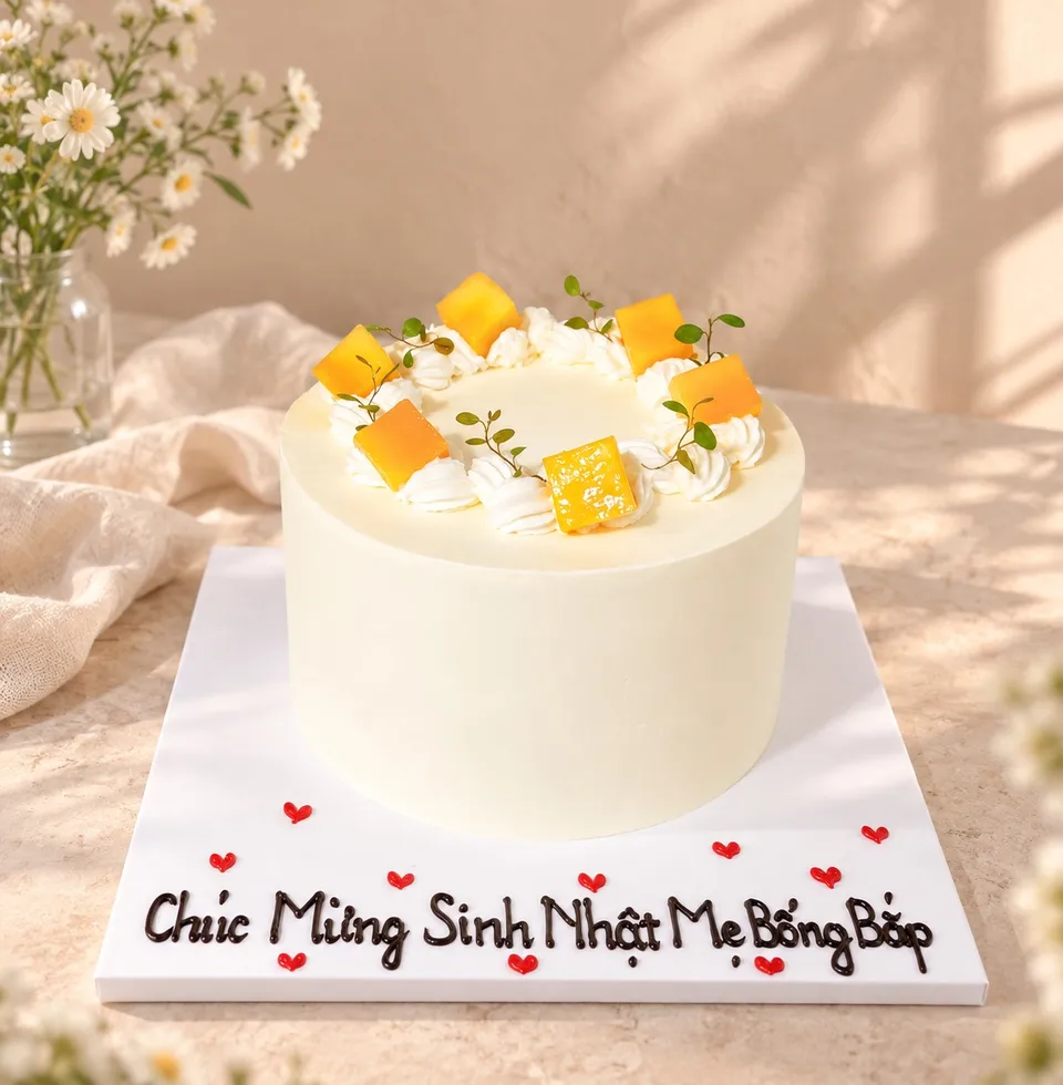 Bánh kem xoài vòng hoa