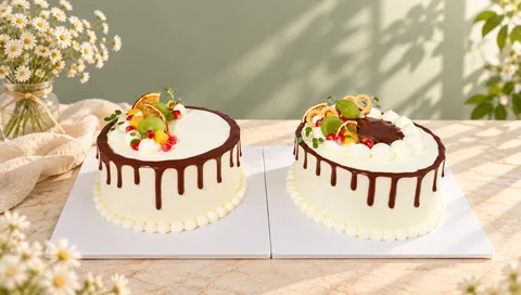 Set 2 bánh socola chảy trái cây