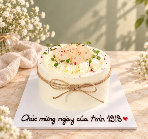 Bánh kem vải mộc mạc