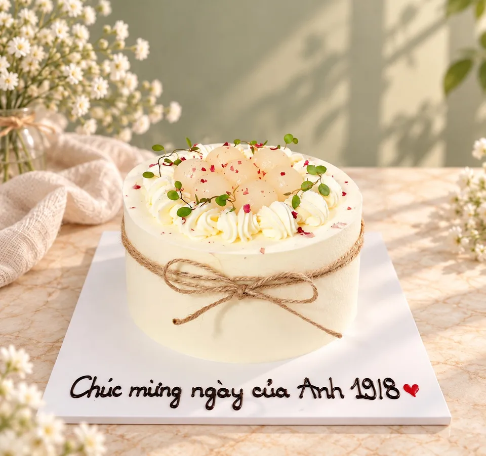 Bánh kem vải mộc mạc