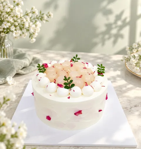 Bánh kem vải hoa hồng