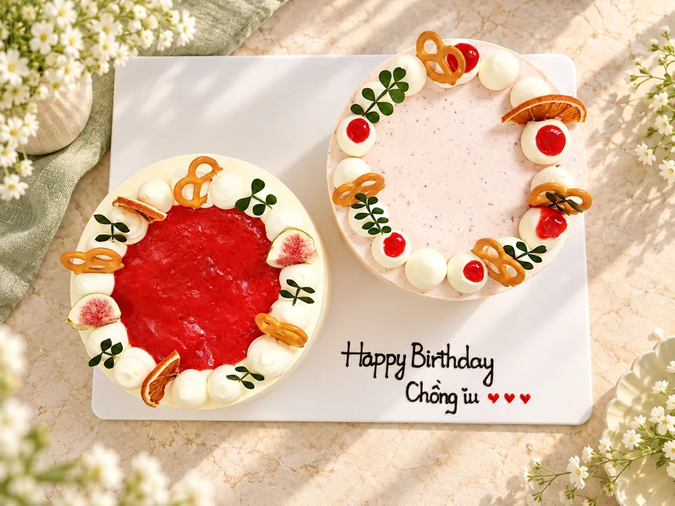 Set 2 bánh mứt dâu bánh quy